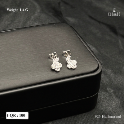 925 Italian Silver Small Clover-Shaped Drop Earrings