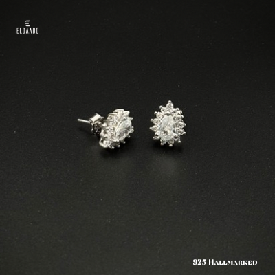 Sparkle & Shine – 925 Italian Silver Zircon Stud Earrings