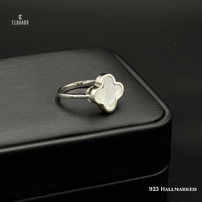 925 Italian Silver VCA Alhambra Clover Ring for Women