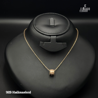 Elegant 925 Italian Silver Clover Pendant Necklace,Rose Gold Plated – 4.7 Gram