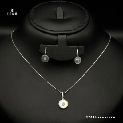 925 Italian Silver Necklace & Earring Set for Women