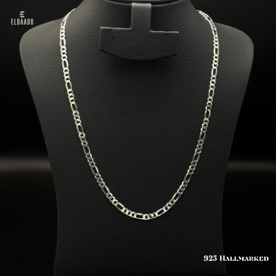 925 Italian Silver Figaro Chain for Men – 24 Inch Necklace