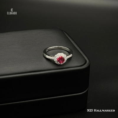 925 Italian Silver Women’s Ring With Color Zircon Stone