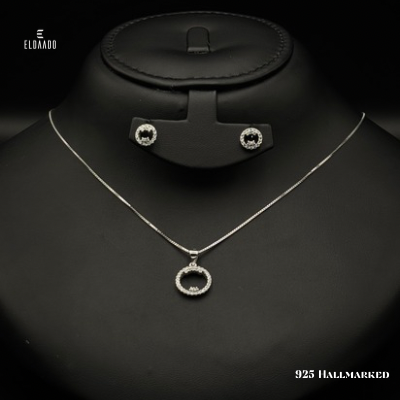 925 Italian Silver Necklace and Earring Set for Women – Elegant Jewelry Set