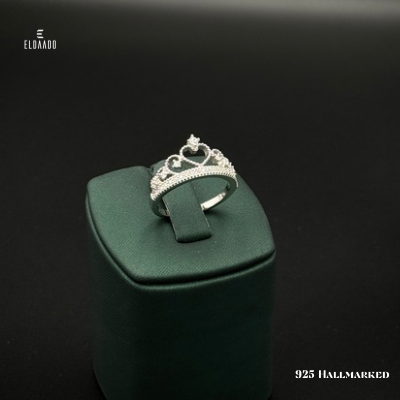 925 Italian Silver Crown Shaped Ring for Women
