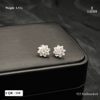 talian 925 Silver Shine Studs with Micro Zircone Stones