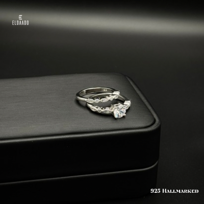Luxury 925 Italian Silver Twins Ring for Women