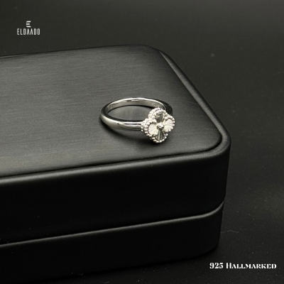 Luxury 925 Silver VCA Vintage Alhambra Ring
