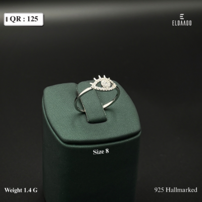 925 Italian Silver Eye Design Ring for Women – 1.4 Gram, Size 8 US